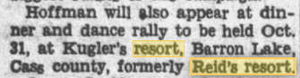 Reids Pavilion (Reids Casino) - 1952 Blurb Mentioning Name Change